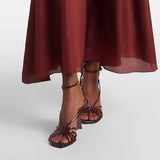 KYLETHOMASW  -  Narrow Band Wedges Leather Sandals Sexy Square Toe Corss Tied Back Straps Customized New Arrivals Fashion Women Modern Shoes