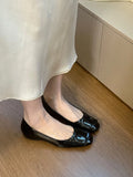 KYLETHOMASW  -  Sheepskin Version·French Soft Style Square-Toe Flats Shallow Soft Sole Evening Shoes Flat Mary Jane Shoes with Skirts
