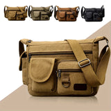 KYLETHOMASW  -  Men High Grade Crossbody Bag Dual Pocket Canvas Shoulder Bag Lightweight Travel Backpack Casual Daily Sling Bag