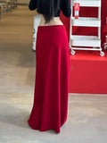 KYLETHOMASW  -  Autumn and Winter Knitted Long Skirt Women's French High-waisted A-shaped Skirt