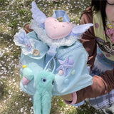 KYLETHOMASW  -  Cute Wings Mochilas Mujer Love Heart Bow Mochila Original Y2k Bag Commuter Backpack Lovely Teenage Girls Bags for Woman