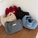 KYLETHOMASW  -  Korean Simple Knitted Shoulder Bags Sweet Y2k Aesthetic Casual Underarm Bag Streetwear Ins Bow Purses and Handbags Y2k Aesthetic