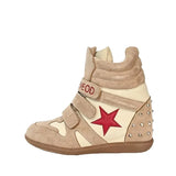 KYLETHOMASW  -  Trend Wedge Women's Sneakers Hidden Heel 7CM High Top Star Rivet Decor Suede Women's Shoes Velcro Platform Casual Women's Boots