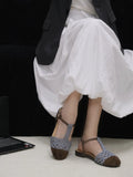 KYLETHOMASW  -  French-style woven head cover breathable sandals for women, 2025 summer new style, casual soft-soled Roman sandals