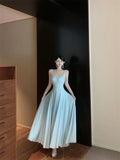 KYLETHOMASW  -  Women Elegant Fairy Mesh Evening Dresses Fashion Spaghetti Strap A-Line Party Dress Elegant Korean Slim Flared Holiday Vestidos