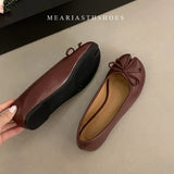 KYLETHOMASW  -  Novelty satins Leather bowknot Split Toe flat shoes woman mary janes Japanese trotters flats Tabi ninja loafers women Moccasins