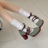 KYLETHOMASW  -  Designer Luxury Spring Thick Heel Women Mary Jane Shoes Butterfly-knot Buckle Strap Shoes Ladies Elegant Dancing Party Pumps