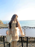 KYLETHOMASW  -  Sweet Hot Girl Suit Women's Autumn/Winter Lamb Wool Suede Coat High-waisted Mini Skirt Two-piece Set Fashion Female Clothes