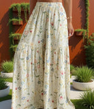 KYLETHOMASW  -  Summer Floral Pants Women's High Waist Loose Thin Wide Leg Skinny Versatile Straight Pants