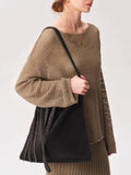 KYLETHOMASW  -  Retro Frosted Woven Fried Dough Twists Large Capacity One Shoulder Tote Bag
