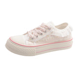 KYLETHOMASW  -  New Versatile Low-Top Soft-Soled Casual Sneakers Summer Polka Dot Lace Breathable Thick-Soled Canvas Shoes for Women