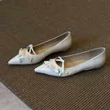 KYLETHOMASW  -  Genuine Leather Pointed Toe Women Flats Shoes Shallow Loafers Shoes Casual Walking Shoes Woman Sandals Trend Fashion Comfortable
