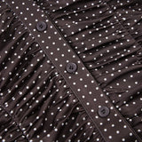 KYLETHOMASW  -  American style light mature V-neck lace up pleated slim fit shoulder T-shirt new polka dot short sleeved top