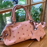 KYLETHOMASW  -  Korean Sweet Cute Polka Dot Handbag Women Star Suede Large Capacity Boston Bag Ladies Harajuku Fashion Casual Crossbody Bag Chic