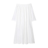 KYLETHOMASW  -  Autumn White Loose Dress Minimalist Lazy Off-shoulder Tube Dress Evening Dresses Party Dresses Vestidos