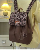 KYLETHOMASW  -  Japanese Harajuku Style Y2k Retro Leopard Print Large Capacity Backpack Travel Storage Bag Student School Bag Women's Bag