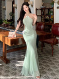 KYLETHOMASW  -  Women Vacation Clothes Sweet Hollow Sexy Halter Skinny Maxi Long Dress Elegant Lady Fashion Evening Party Prom Vestidos Robe New