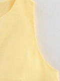 KYLETHOMASW  -  Women Front Button O Neck Sleeveless Yellow Vest Casual Summer Tank Top