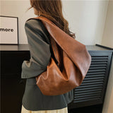 Kylethomasw  Big Black Shoulder Bags for Women Large Hobo Shopper Bag Solid Color Quality Soft Leather Crossbody Handbag Lady Travel Tote Bag