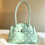 KYLETHOMASW  -  Sweet Cute Jelly Tote Bag Women Color Contrast Polka Dot Print Large Capacity Handbag Ladies Dopamine Fashion Y2K Shoulder Bags