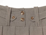 KYLETHOMASW  -  Ruramerican Fashion Summer High Waist A-line Skirt French Vintage Office Lady Draped Jupe Y2k Simple All Match Buttons Skirt