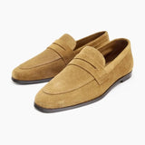 KYLETHOMASW  -  Autumn Retro Khaki Round Toe Sewing Design Flats Women Cozy Faux Suede Brand Loafers Elegant Commuting 42 Large Size Office Shoe