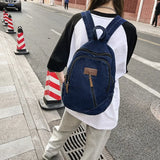 Kylethomasw 2024 Cool Cowboy Women Backpack Large Capacity Denim Schoolbag For Teenage Girls Backpacks Travel Female Rucksack Mochila Blue