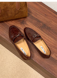 KYLETHOMASW  -  Women Slip On Loafer Autumn Fashion British Metal Buckle Flat Shoes Round Toe Green Casual Ballerina Shoes