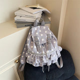 KYLETHOMASW  -  Women Casual Travel Backpacks Kawaii Dots Sweet Ruffled Schoolbags High-capacity Backpack for Women Students Y2k Aesthetic