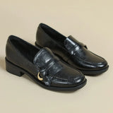 KYLETHOMASW  -  Women's Cow Leather Metal Buckle Slip On Flat Shoes 2025 High Quality Comfortable Loafers Casual Versatile Daily Famale Shoes