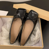 KYLETHOMASW  -  Spring New Women Flat Shoes Fashion Square Toe Shallow Slip On Ladies Casual Ballerina Shoes Soft Flat Ballet Shoes New