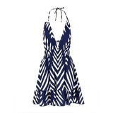 KYLETHOMASW  -  Women's Dresses New Summer Sexy V-neck Backless Sleeveless A-Line Dress Fashion Bandage Halter Female Club Party Elegant Dresses