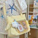 KYLETHOMASW  -  Cute Ita Tote Bag Clear Display Window Crossbody Bags New Fashion DIY Shoulder Bag Female Y2K Handbags and Purses