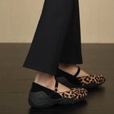 KYLETHOMASW  -  Spring Autumn Leopard Women's Internal Elevation Mary Jane Shoes Comfrot Shallow Shoes Ladies Casaul Sport Footwear