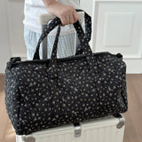 KYLETHOMASW  -  Cotton Quilted Travel Bag with Zipper Gym Bag Floral Print Overnight Bag for Women Weekend Travel Shopping