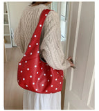 KYLETHOMASW  -  Luxury Design Y2k Aesthetic Office Lady Shoulder Bags Elegant All Match Dots Women's Handbags Korean Chic Fashion Underarm Bag