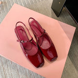 KYLETHOMASW  -  French Bag Head Mary Jane Sandals Women's One-word Buckle Belt Rear Empty Flat-soled Temperament Single Shoes