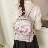 KYLETHOMASW  -  Korean Sweet Kawaii Preppy Backpack Y2k Aesthetic Cartoon Printing Schoolbag Fashion Women Travel Backpacks for College Students