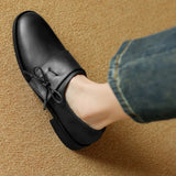 KYLETHOMASW  -  New Autumn Leather Flat Shoes Designer Outside Versatile Casual Women Loafers Concise Comfortable Soft Soled Women Flats