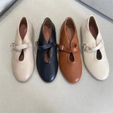 KYLETHOMASW  -  Elegant Ballet Flats Shoes for Women Soft PU Leather Mary Janes Shoes Ladies Spring Autumn Casual Streetwear Comfortable Loafers