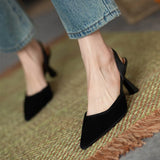 KYLETHOMASW  -  Pointed Toe Women's Sandals Elegant Slippers High Heels Shoes 2025 Summer Sexy Brand Slingback Shoes Dres Pumps Mujer De Slides