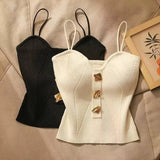 Kylethomasw 2024 New Summer French Style Cross-knit Suspender Women Summer Wear Sexy Beauty Camisole Black Slim High-end Bottom Bandeau Top