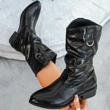 KYLETHOMASW  -  Pointed-toe Chelsea Women Boots Autumn 2025 Designer Fashion Ankle Goth Shoes Woman Mid Heels Chunky Motorcycle Zapatillas Mujer