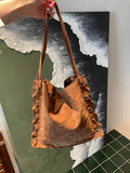 KYLETHOMASW  -  High-capacity Frosted Bandage Shoulder Bags Office Lady Vintage Simple Women Handbags Y2k Aesthetic Fashion Punk Underarm Bag