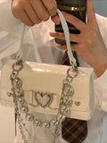KYLETHOMASW  -  Heart Chain Tote Hand Bag Crossbady Bolsos Mujer 2025 New Simple All-match Sac Femme Small Square Bolso Teenage Girls Bolsas