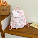 KYLETHOMASW  -  Women Small Nylon Cartoon Print Drawstring Backpack Casual Cute Flap Daypack for School & Daily Use New Trend Backpacks
