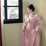 KYLETHOMASW  - Seaside Beach Vacation Style Elegant Dress Summer New Square Neck Slimming Long Chiffon Fairy Dress Female