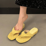 KYLETHOMASW  -  Summer Fashion Thin Low Heels Slippers Women Round Clip Toe Beach Casual Sandals Flip Flops Shoes Zapatos De Mujer