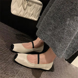 KYLETHOMASW  -  2025 New Women Genuine Leather Mary Jane Flats Shoes Buckles Fashion Casual Square Toe Spring Summer Shoes Flats