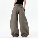 KYLETHOMASW  -  Summer New Solid Color Three-dimensional Pleated Design High-end Straight Leg Casual Trousers Casual Fashion Style